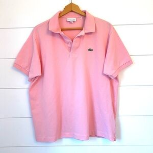 Lacoste Men's Short Sleeve Classic collared Polo Shirt. Gelato pink. Size XXL